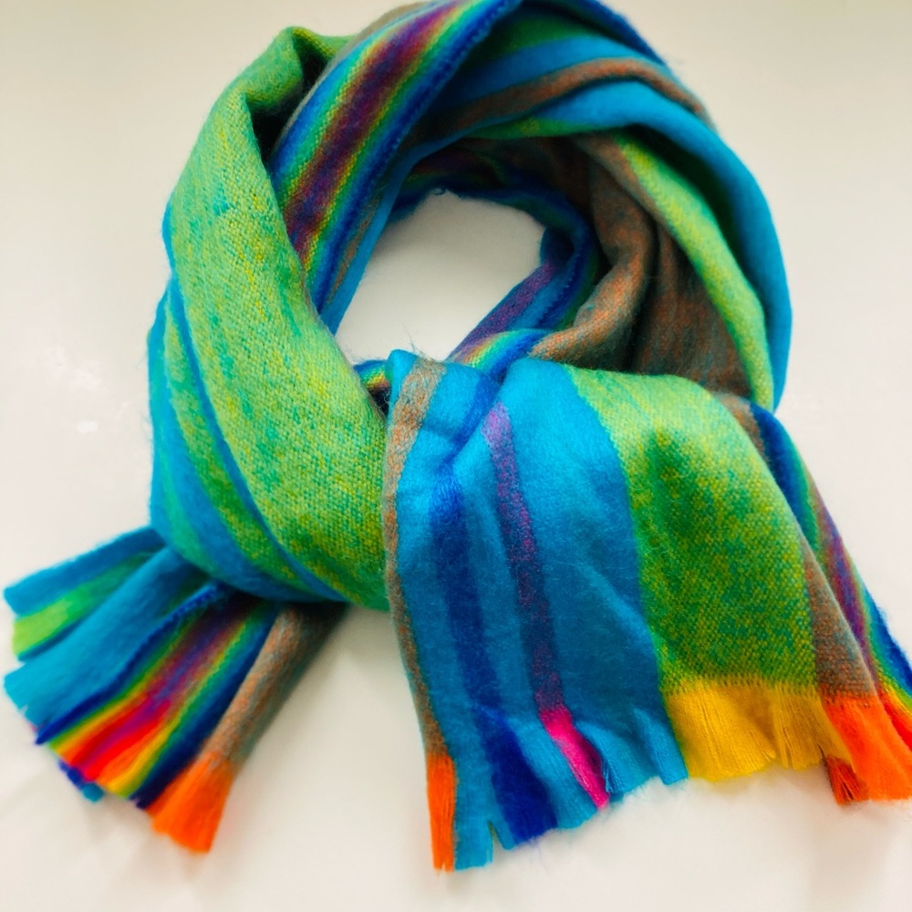 Pokoloko Multi Stripe Rainbow Scarf O/S